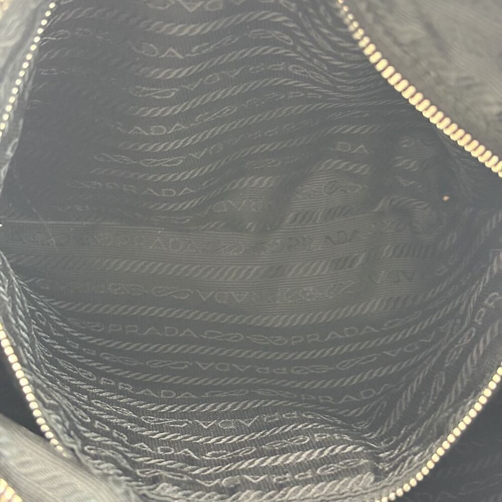 PRADA Pocono Tessuto leather shoulder bag black triangular white - Picture 8 of 9